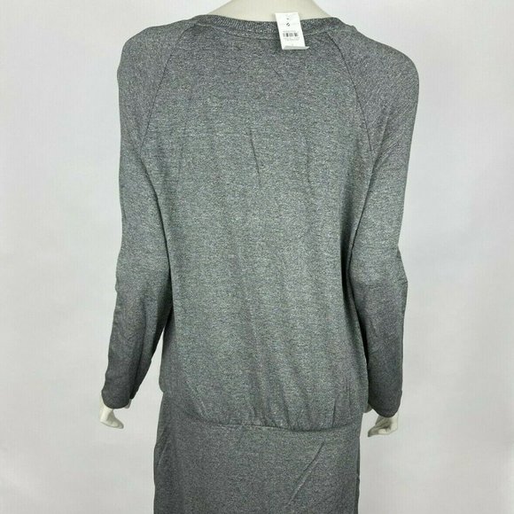 LOFT Lou & Grey Sheath Dress Long Sleeve Round Neck Stretch Gray Women L NWT - Picture 8 of 11